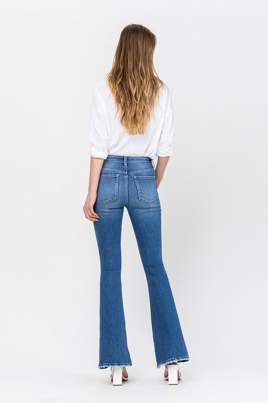 TIMELESS EMBODY MID RISE FLARE JEANS