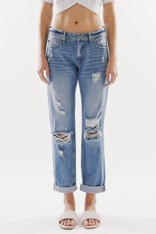 EMBODY MID RISE CLASSIC BOYFRIEND JEANS